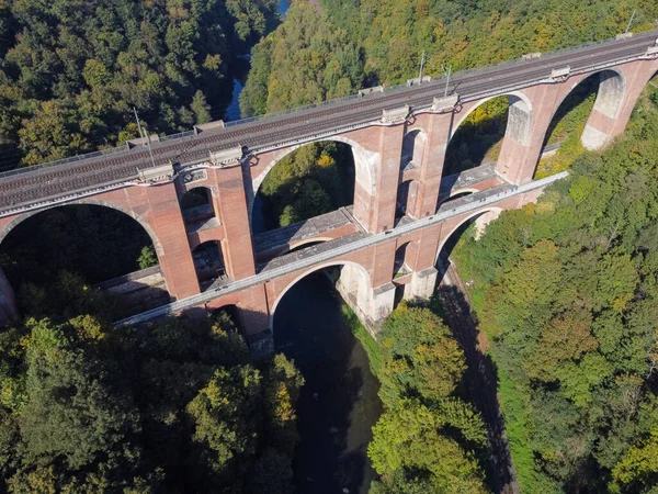 Elstertal Híd Vogtlandban Fentről — Stock Fotó