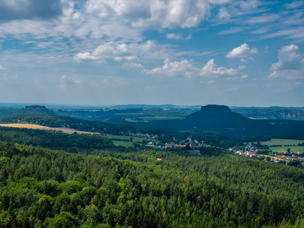 Pohled Skalnatou Krajinu Liliensteinu Labských Pískovcových Horách — Stock fotografie