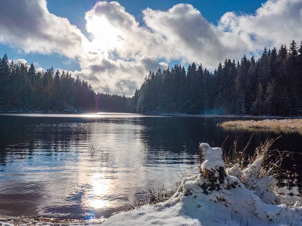 Lake Vogtland Winter Mountains — Stockfoto