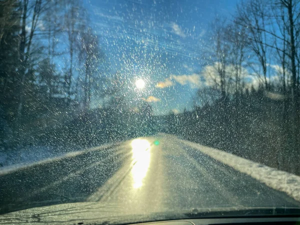Sun Blinds Driving Car — Fotografia de Stock