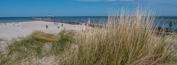 Panorama Duna Pláži Warnemuende Baltském Moři — Stock fotografie