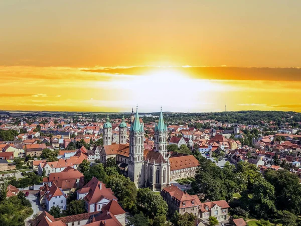 Naumburg Óvárosa Naplementekor — Stock Fotó