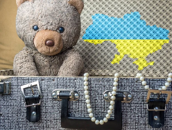 Медвежонок Тедди Карта Украины — стоковое фото