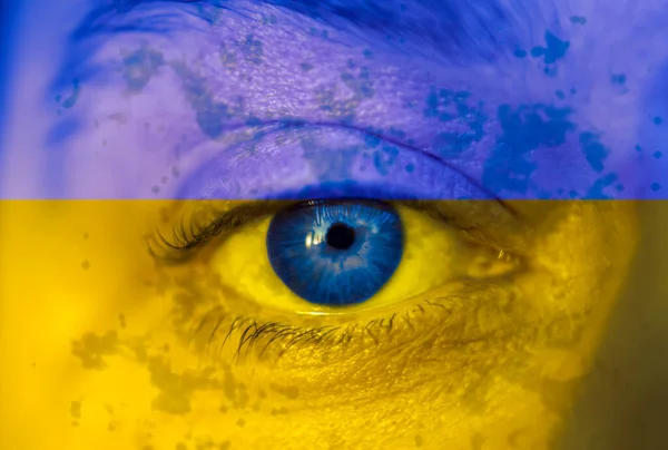 Blue Eye Ukraine Color — Stock Photo, Image