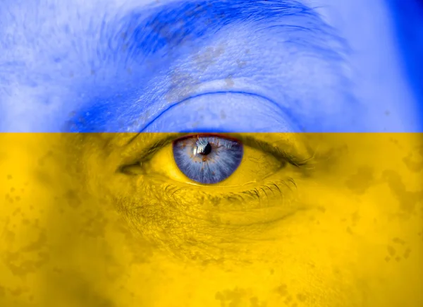 Eyes Full Sadness Ukraine Colors — Stock Photo, Image