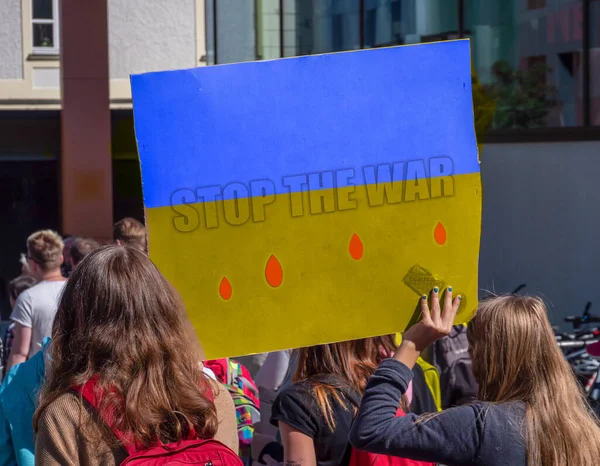 Manifestation Arrêtez Guerre Ukraine — Photo