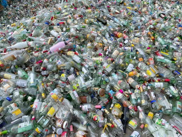 Odpady Szkła Centrum Recyklingu — Zdjęcie stockowe