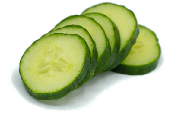 Cucumbers Slices Isolated White Background Cut Out — 스톡 사진