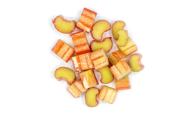 Rhubarb Isolated White Background Top View — Φωτογραφία Αρχείου