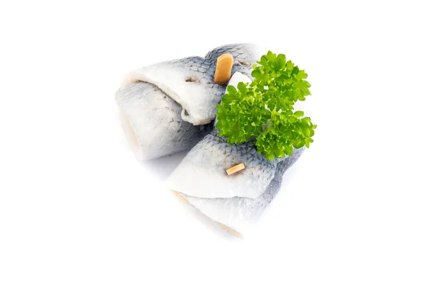 Rollmops Isolated White Background — Foto Stock