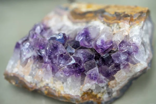 Purple amethyst mineral rock crystal gemstone