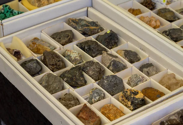 Lots Small Minerals Gems Rhinestones Sale — Stock Fotó