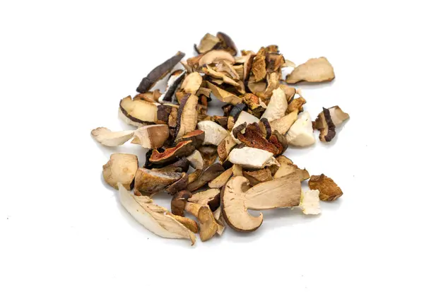 Dried Mushrooms Isolated White Background — Stock Photo, Image