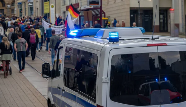 Αστυνομία Διαδήλωση Λόγω Της Ενεργειακής Κρίσης Στη Γερμανία — Φωτογραφία Αρχείου