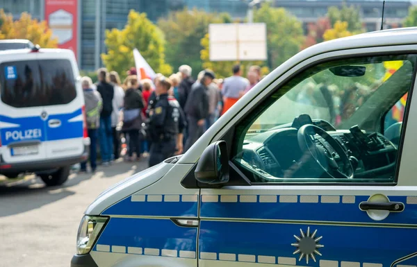 Γερμανική Αστυνομία Διαδήλωση — Φωτογραφία Αρχείου