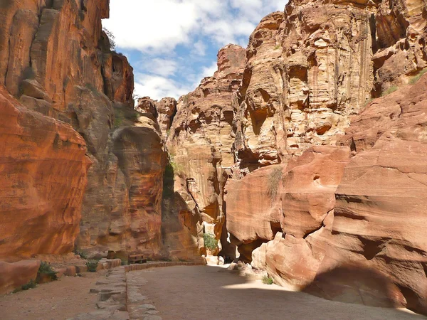 Siq i petra, jordanien — Stockfoto