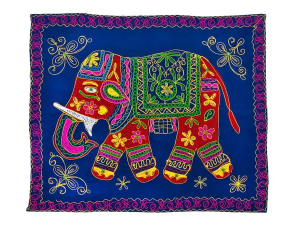 Tradycyjny indyjski haft wzór. Słoń — Zdjęcie stockowe