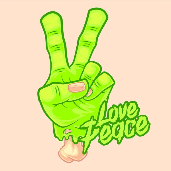 Aşk Barışı Zombi Eli Vektörü Premium