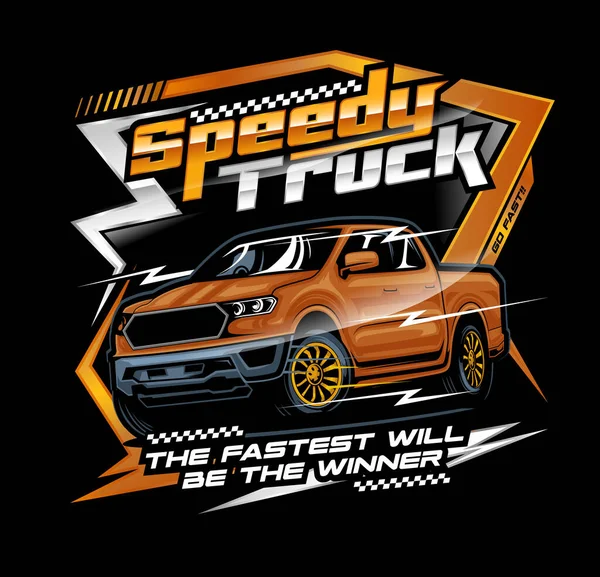 Racing Truck Shirt Szablon Samochodów Osobowych Szablon Shirt Samochodu — Wektor stockowy