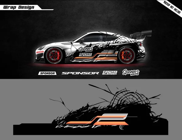 Nowoczesny Styl Samochodu Wrap Livery Design — Wektor stockowy