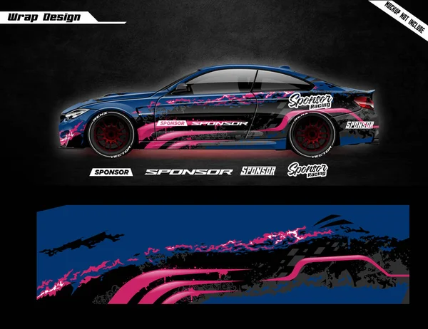 Nowoczesny Styl Samochodu Wrap Livery Design — Wektor stockowy