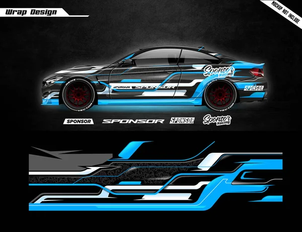 Nowoczesny Styl Samochodu Wrap Livery Design — Wektor stockowy