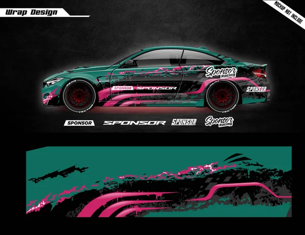 Nowoczesny Styl Samochodu Wrap Livery Design — Wektor stockowy