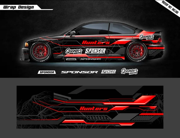 Nowoczesny Styl Samochodu Wrap Livery Design — Wektor stockowy