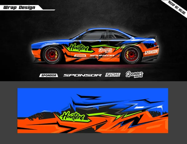 Nowoczesny Styl Samochodu Wrap Livery Design — Wektor stockowy