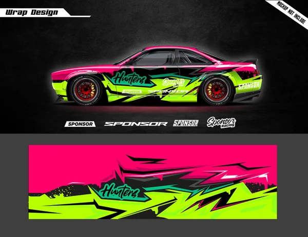 Envoltório Carro Estilo Moderno Design Livery — Vetor de Stock