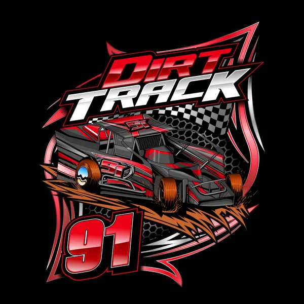 Dirt Car Shirt Midget Car Dort Auto — Stockvector