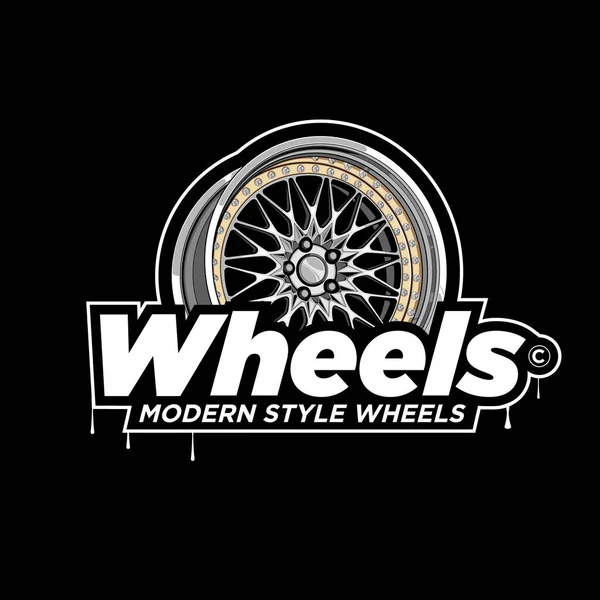 Wheel Vector Rim Wheel Logo — Vettoriale Stock