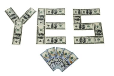 Beyaz arkaplanda dolar