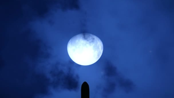 Avión en la luna llena — Vídeo de stock