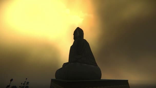 Buddhastatue — Stockvideo