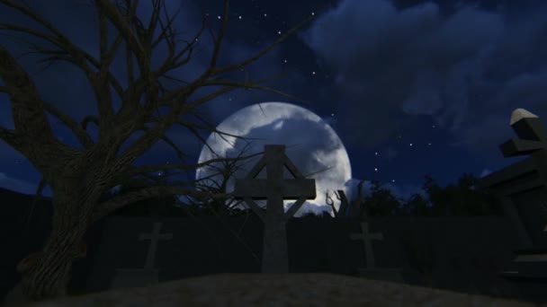 Cimitero di notte — Video Stock