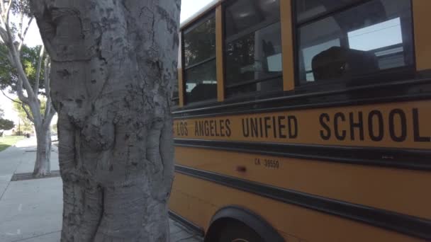 Sarı Okul Otobüsü Los Angeles California Bölgesi — Stok video