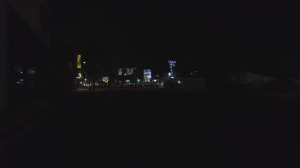 Nacht Los Angeles Hotels Walking Traffic Motels — Stockvideo