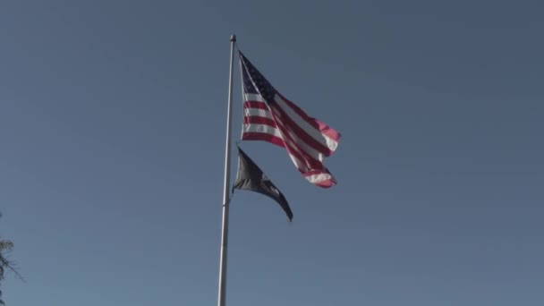 Verenigde Staten van Amerika Vlag Gevangenen van Oorlog vermist in Actie — Stockvideo