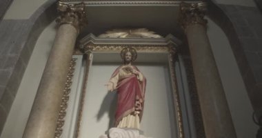 İsa Mesih Kilisesi Aziz Heykel Meksiko Şehri Kurtarıcı Papaz Kutsal. Yüksek kalite 4k görüntü