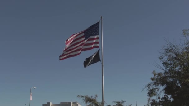 Flag Pow Mia Verenigde Staten Van Amerika Militair Vermist Actie — Stockvideo