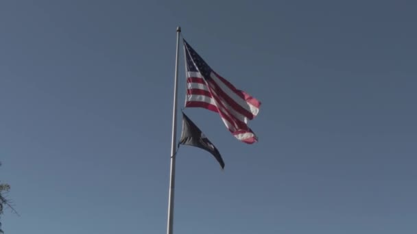 Amerikai Egyesült Államok Zászló Pow Mia Amerikai Egyesült Államok Hadsereg — Stock videók