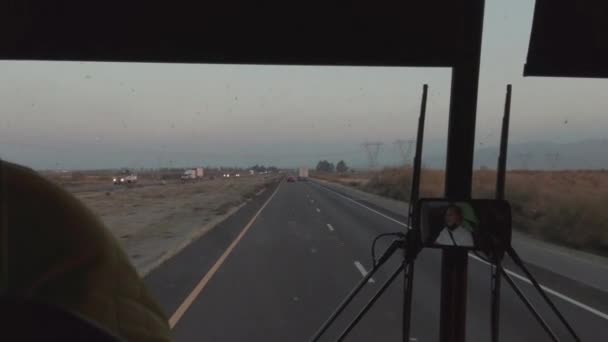 Bus Window Point View Traveling Usa Hoge Kwaliteit Beeldmateriaal — Stockvideo