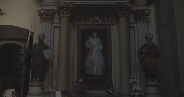 Jesucristo Sagrado Corazón Iglesia Pintura Ciudad México Santo Imágenes Alta — Vídeo de stock