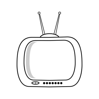 Retro TV beyaz arkaplanda izole edildi