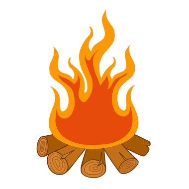 illustration of isolated camp fire on white background clipart