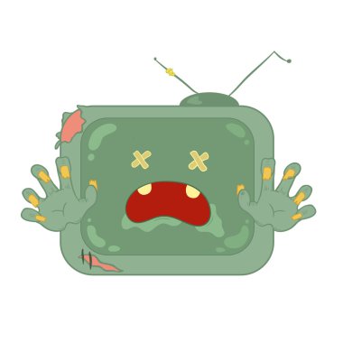 Zombie television vector on white background clipart