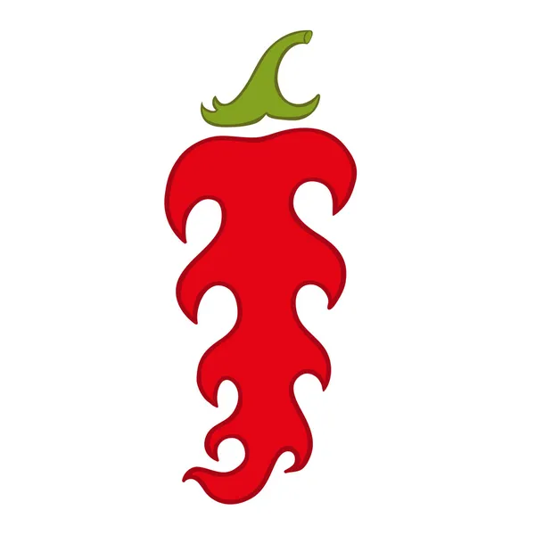 Illustrazione vettoriale del peperoncino rosso con fiamme — Vettoriale Stock