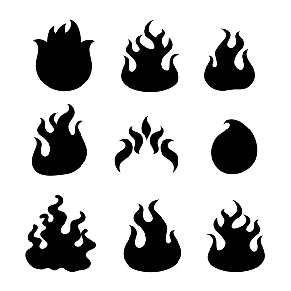 Lángok ikon felett fehér háttér vektor illusztráció — Stock Vector