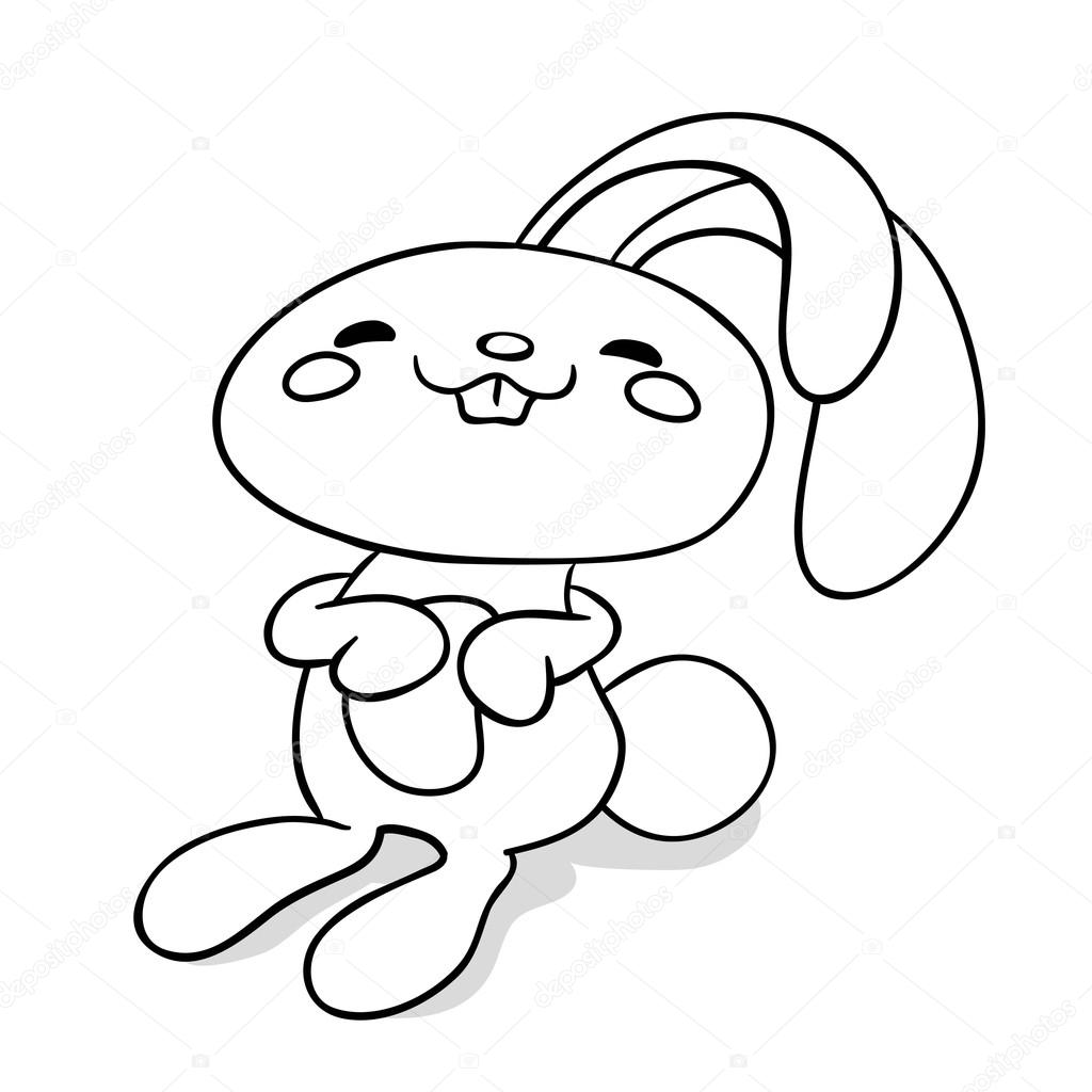 Coloring for kids, funny bunny